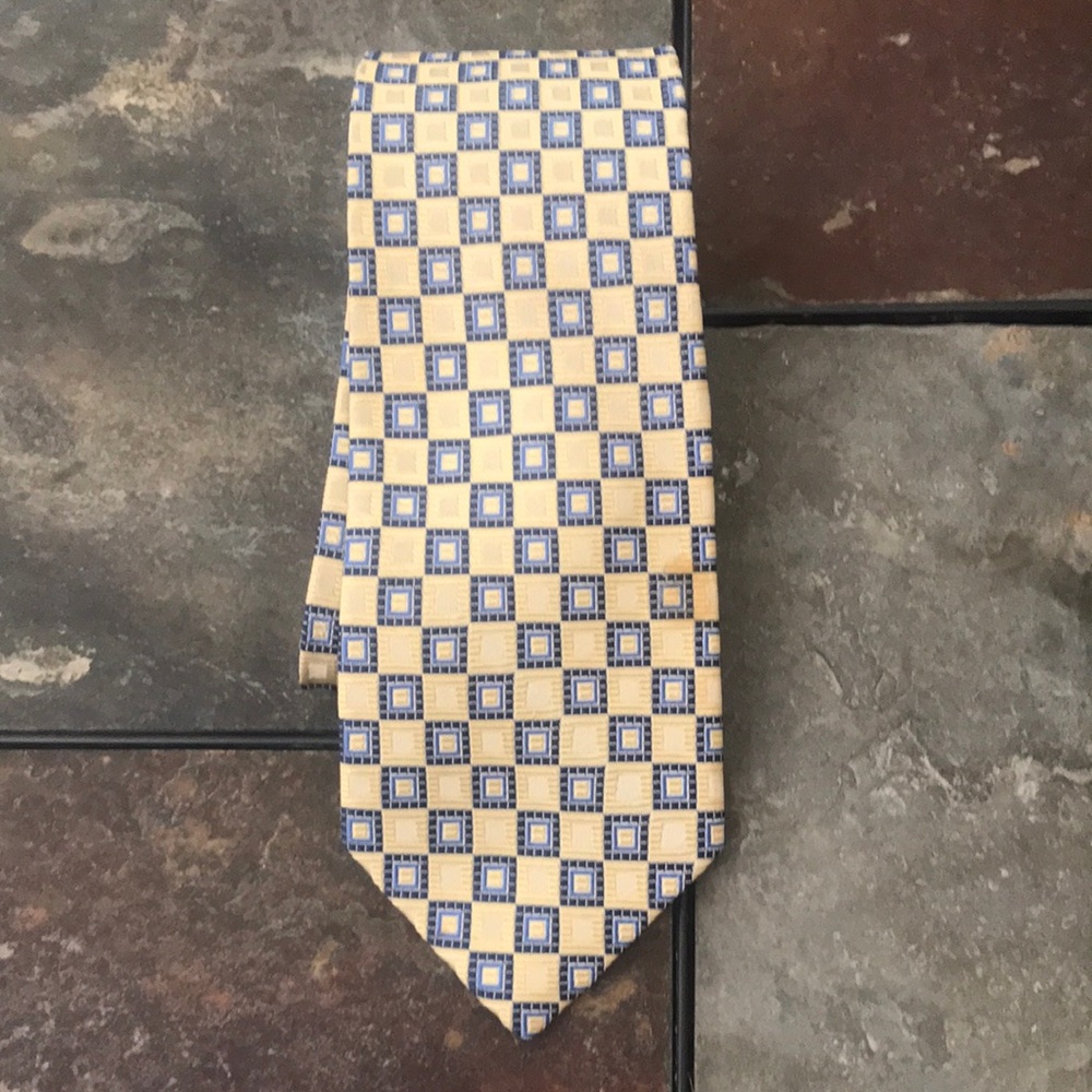 Contissima silk tie‎ yellow and blue
